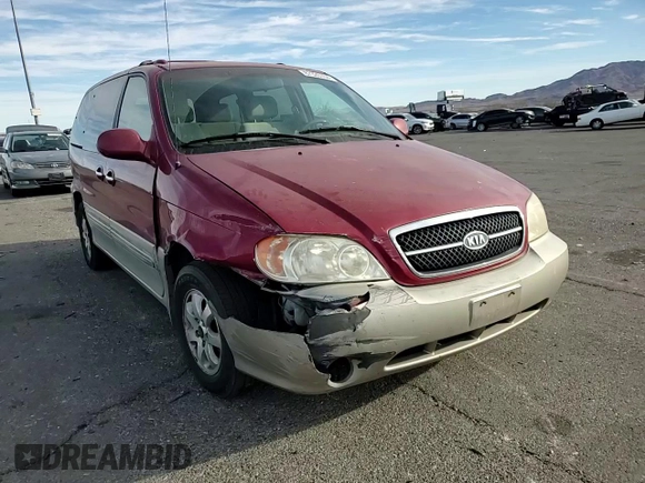 2004 Kia Sedona LX with VIN KNDUP131546612432, listed as a Copart auction lot 87326764 with 156,259 mi miles and Salvage Title. Bid and sale history available at carsss.com. Image 12.