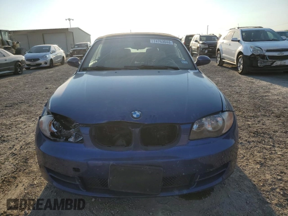 2008 BMW 1 Series 128i with VIN WBAUN13528VH80212, listed as a Copart auction lot 74763044 with 67,918 mi miles and Salvage Title. Bid and sale history available at carsss.com. Image 5.