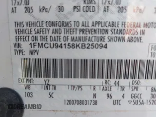 2008 Ford Escape Limited с VIN 1FMCU94158KB25094, выставлен на аукционе IAAI как лот 42573706 с пробегом 147 062 миль миль и . История ставок и продаж доступна на DreamBid. Изображение 9.