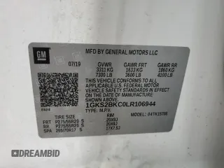 2020 GMC Yukon SLT with VIN 1GKS2BKC0LR106944, listed as a Copart auction lot 46038065 with 98,085 mi miles and Clean Title. Bid and sale history available at carsss.com. Image 13.