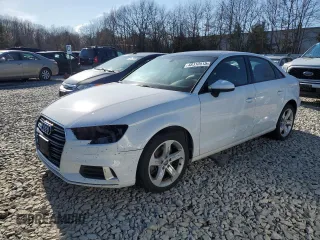 2018 Audi A3 Sedan Premium with VIN WAUB8GFF8J1044293, listed as a Copart auction lot 48310515 with 126,881 mi miles and Salvage Title. Bid and sale history available at carsss.com. Image 1.