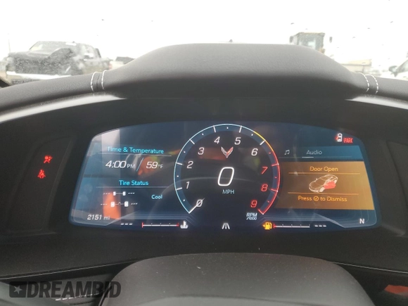 2024 Chevrolet Corvette 1LZ with VIN 1G1YD2D33R5609258, listed as a Copart auction lot 88055455 with 2,151 mi miles and Salvage Title. Bid and sale history available at DreamBid. Image 9.