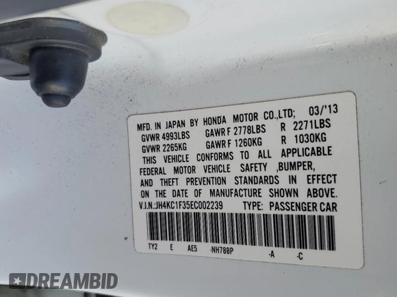 2014 Acura RLX z VIN JH4KC1F35EC002239, wystawiony jako Copart lot #86019864 z przebiegiem 146 305 mil mil oraz Szkoda całkowita • Salvage title. Historia ofert i sprzedaży dostępna na DreamBid. Obrazek 12.