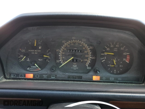 1992 Mercedes-Benz 300 with VIN WDBEA26E2NB668491, listed as a Copart auction lot 49306465 with 272,343 mi miles and Salvage Title. Bid and sale history available at DreamBid. Image 9.