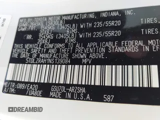 2022 Toyota Highlander XSE с VIN 5TDLZRAH1NS139084, выставлен на аукционе IAAI как лот 42497137 с пробегом 57 074 миль миль и . История ставок и продаж доступна на DreamBid. Изображение 9.