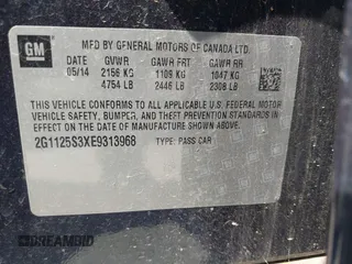 2014 Chevrolet Impala LT with VIN 2G1125S3XE9313968, listed as a IAAI auction lot 42053458 with 177,737 mi miles and . Bid and sale history available at DreamBid. Image 9.