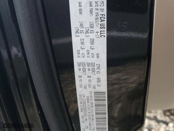 2017 Dodge Grand Caravan SXT with VIN 2C4RDGCG5HR761816, listed as a Copart auction lot 43252865 with 123,418 mi miles and Clean Title. Bid and sale history available at carsss.com. Image 14.
