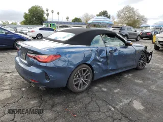 2023 BMW 4 Series 430i with VIN WBA23AT09PCM39690, listed as a Copart auction lot 43609655 with 11,224 mi miles and Salvage Title. Bid and sale history available at carsss.com. Image 3.