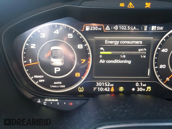 2017 Audi TT Roadster z VIN TRUT5CFV5H1006018, wystawiony jako Copart lot #88120195 z przebiegiem 30 152 mil mil oraz Szkoda całkowita • Salvage title. Historia ofert i sprzedaży dostępna na DreamBid. Obrazek 9.