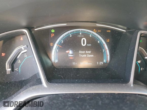 2020 Honda Civic Sedan Touring with VIN 19XFC1F95LE011214, listed as a Copart auction lot 42718735 with 81,185 mi miles and Salvage Title. Bid and sale history available at carsss.com. Image 9.