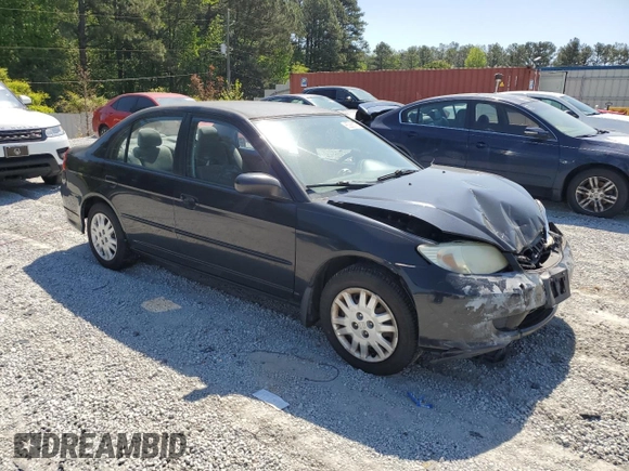 2004 Honda Civic LX with VIN 2HGES16594H523349, listed as a Copart auction lot 53368775 with 210,648 mi miles and Salvage Title. Bid and sale history available at carsss.com. Image 4.