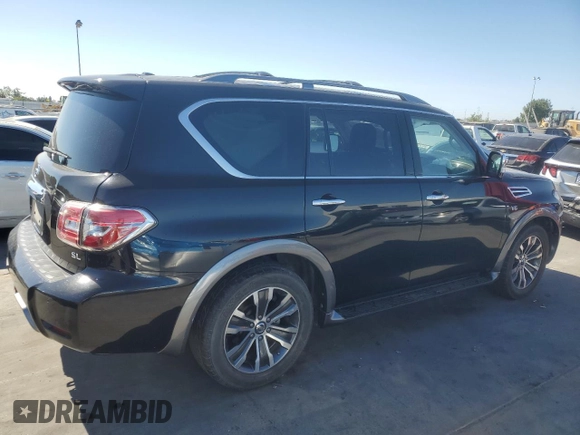 2019 Nissan Armada SL with VIN JN8AY2ND6K9090388, listed as a Copart auction lot 68142274 with 98,736 mi miles and Salvage Title. Bid and sale history available at carsss.com. Image 3.
