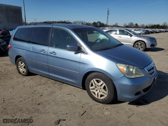 2005 Honda Odyssey EX-L with VIN 5FNRL38715B062761, listed as a Copart auction lot 46582345 with 259,293 mi miles and Salvage Title. Bid and sale history available at carsss.com. Image 4.