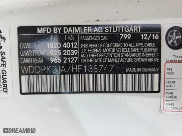 2017 Mercedes-Benz SLC with VIN WDDPK3JA7HF138747, listed as a Copart auction lot 86614014 with 36,199 mi miles and Salvage Title. Bid and sale history available at carsss.com. Image 13.