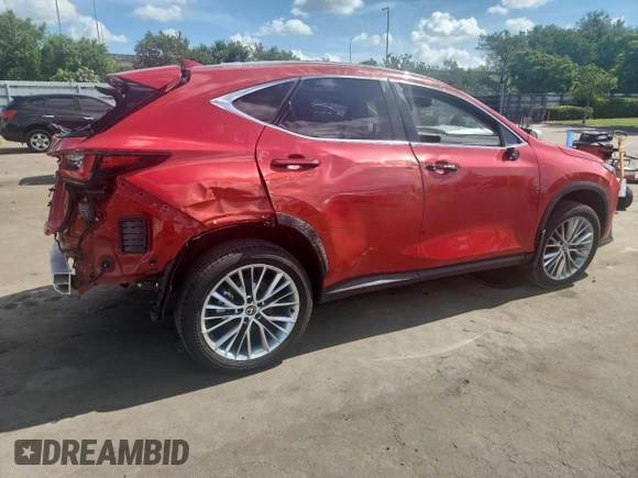 2025 Lexus NX 350h Luxury with VIN 2T2HKCEZ5SC032842, listed as a Copart auction lot 67185635 with 8,429 mi miles and Salvage title. Bid and sale history available at DreamBid. Image 3.