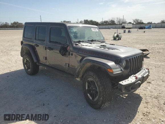 2018 Jeep Wrangler Unlimited Rubicon with VIN 1C4HJXFN6JW203324, listed as a Copart auction lot 47960635 with 80,383 mi miles and Salvage title. Bid and sale history available at DreamBid. Image 4.