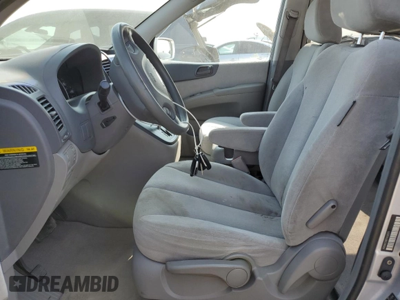 2007 Kia Sedona EX with VIN KNDMB233876108371, listed as a Copart auction lot 71360184 with 199,487 mi miles and Salvage Title. Bid and sale history available at carsss.com. Image 7.