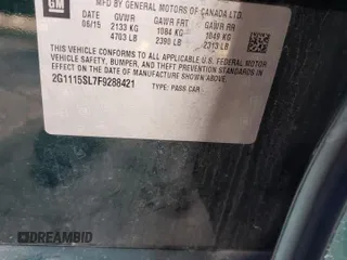 2015 Chevrolet Impala LT with VIN 2G1115SL7F9288421, listed as a Copart auction lot 73748494 with 265,287 mi miles and Salvage Title. Bid and sale history available at DreamBid. Image 13.