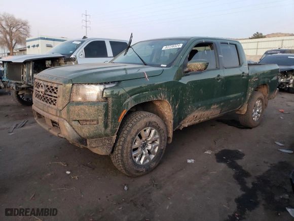 2023 Nissan Frontier PRO-4X with VIN 1N6ED1EK4PN600265, listed as a Copart auction lot 82238324 with 12,490 mi miles and Salvage Title. Bid and sale history available at carsss.com. Image 1.