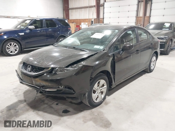 2013 Honda Civic LX with VIN 19XFB2F54DE264712, listed as a IAAI auction lot 42116713 with 45,574 mi miles and . Bid and sale history available at DreamBid. Image 2.