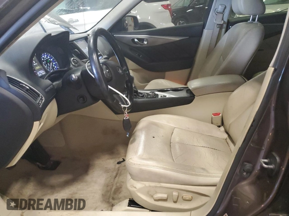 2014 Infiniti Q50 Hybrid Sport with VIN JN1AV7AR9EM702123, listed as a Copart auction lot 50310765 with 134,433 mi miles and Salvage Title. Bid and sale history available at DreamBid. Image 7.