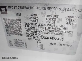 2018 GMC Sierra 1500 Denali with VIN 3GTU2PEJXJG472435, listed as a IAAI auction lot 41376821 with 63,177 mi miles. Bid and sale history available at carsss.com. Image 9.