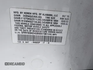 2016 Acura MDX with VIN 5FRYD3H24GB004738, listed as a IAAI auction lot 41571742 with 50,007 mi miles. Bid and sale history available at carsss.com. Image 9.