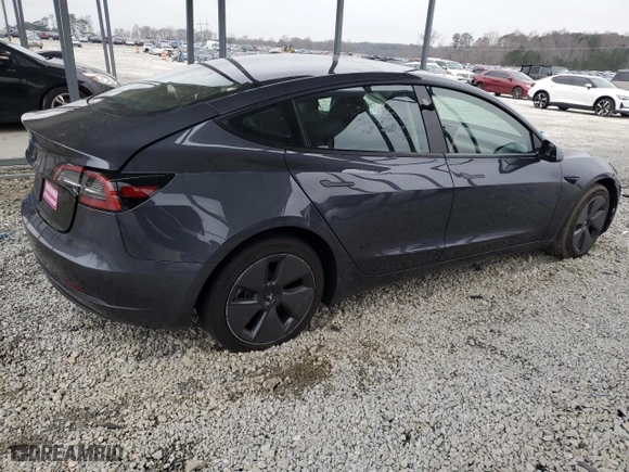 2023 Tesla Model 3 with VIN 5YJ3E1EA3PF674967, listed as a Copart auction lot 45691595 with 15,047 mi miles and Salvage Title. Bid and sale history available at carsss.com. Image 3.