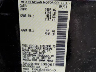2015 Nissan LEAF SV with VIN 1N4AZ0CP0FC309063, listed as a Copart auction lot 72829432 with 74,214 mi miles. Bid and sale history available at carsss.com. Image 14.