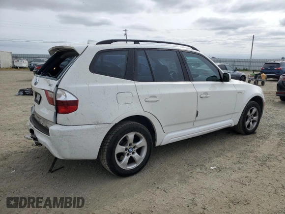 2007 BMW X3 3.0si with VIN WBXPC93467WF26770, listed as a Copart auction lot 54630845 with 159,760 mi miles and Salvage Title. Bid and sale history available at DreamBid. Image 3.