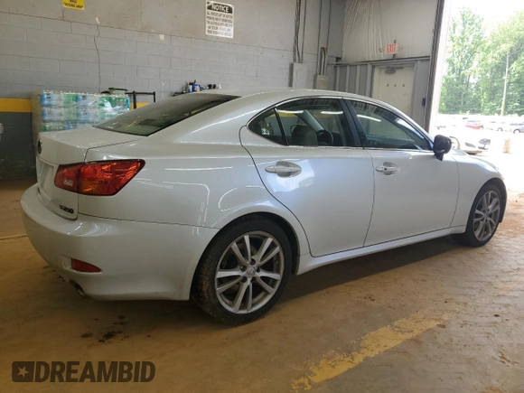 2006 Lexus IS 250 with VIN JTHBK262465011858, listed as a Copart auction lot 55466245 with 195,210 mi miles and Salvage title. Bid and sale history available at DreamBid. Image 3.