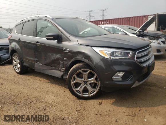 2019 Ford Escape Titanium with VIN 1FMCU9J98KUA56391, listed as a Copart auction lot 59215935 with 27,056 mi miles and Salvage title. Bid and sale history available at DreamBid. Image 4.