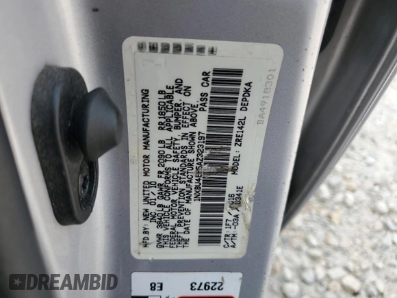 2010 Toyota Corolla with VIN 1NXBU4EE5AZ323197, listed as a Copart auction lot 59627125 with 155,250 mi miles and Clean title. Bid and sale history available at DreamBid. Image 12.