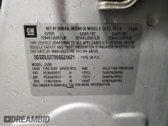 2009 Saturn VUE XR z VIN 3GSDL63799S631621, wystawiony jako Copart lot #86645004 z przebiegiem 136 614 mil mil oraz Nie do naprawy • Non repairable. Historia ofert i sprzedaży dostępna na DreamBid. Obrazek 13.