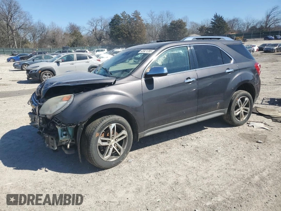 2016 Chevrolet Equinox LTZ with VIN 2GNFLGE35G6115943, listed as a Copart auction lot 45921285 with 82,976 mi miles and Salvage Title. Bid and sale history available at carsss.com. Image 1.