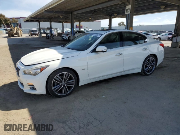 2017 Infiniti Q50 3.0t Premium with VIN JN1EV7AP1HM737016, listed as a Copart auction lot 52825655 with 98,776 mi miles and Salvage Title. Bid and sale history available at carsss.com. Image 1.