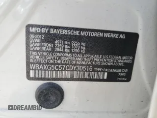 2012 BMW 5 Series 528i z VIN WBAXG5C57CDY30516, wystawiony jako Copart lot #55281415 z przebiegiem 97 908 mil mil oraz Szkoda całkowita • Salvage title. Historia ofert i sprzedaży dostępna na DreamBid. Obrazek 13.