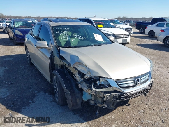 2014 Honda Accord EX-L with VIN 1HGCR6F59EA004379, listed as a IAAI auction lot 41753888 with 98,654 mi miles and . Bid and sale history available at DreamBid. Image 1.