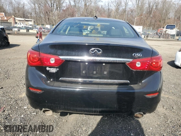 2015 Infiniti Q50 Premium with VIN JN1BV7AP0FM356550, listed as a Copart auction lot 45725045 with 27,725 mi miles and Salvage Title. Bid and sale history available at carsss.com. Image 6.