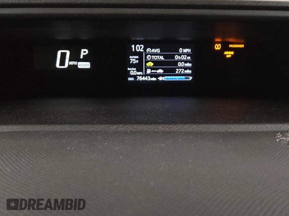2018 Toyota Prius One with VIN JTDKDTB31J1612922, listed as a Copart auction lot 53494025 with 76,443 mi miles and Clean Title. Bid and sale history available at DreamBid. Image 9.