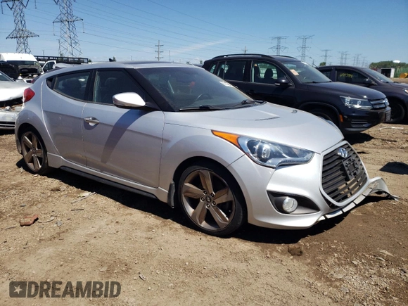 2013 Hyundai Veloster Turbo with VIN KMHTC6AE4DU096033, listed as a Copart auction lot 60004004 with 94,928 mi miles and Salvage title. Bid and sale history available at DreamBid. Image 4.