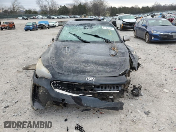 2018 Kia Stinger GT2 with VIN KNAE55LC8J6016646, listed as a Copart auction lot 87354104 with 75,610 mi miles and Salvage Title. Bid and sale history available at DreamBid. Image 5.