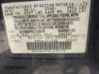 2012 Nissan Sentra SR with VIN 3N1AB6AP8CL630470, listed as a IAAI auction lot 42318374 with 137,219 mi miles and . Bid and sale history available at DreamBid. Image 9.