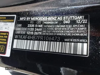 2023 Mercedes-Benz C 300 with VIN W1KAF4HB7PR106473, listed as a IAAI auction lot 42018632 with 10,720 mi miles and . Bid and sale history available at DreamBid. Image 9.