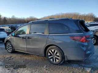 2025 Honda Odyssey EX-L with VIN 5FNRL6H69SB002182, listed as a Copart auction lot 44085465 with Not Provided miles and Salvage Title. Bid and sale history available at carsss.com. Image 2.