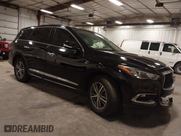 2019 Infiniti QX60 Luxe with VIN 5N1DL0MMXKC565309, listed as a IAAI auction lot 42184987 with 129,985 mi miles and . Bid and sale history available at DreamBid. Image 1.