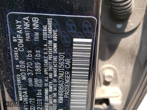2022 Hyundai Venue SE with VIN KMHRB8A37NU156301, listed as a Copart auction lot 58403375 with 146,774 mi miles and Salvage title. Bid and sale history available at DreamBid. Image 13.