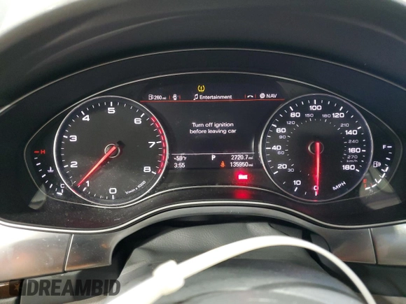 2015 Audi A6 Premium Plus with VIN WAUGFAFC7FN019738, listed as a Copart auction lot 54540785 with 135,950 mi miles and Salvage title. Bid and sale history available at DreamBid. Image 9.