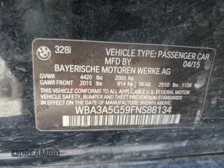 2015 BMW 3 Series 328i с VIN WBA3A5G59FNS88134, выставлен на аукционе Copart как лот 43559575 с пробегом 97 400 миль миль и Списание • Salvage title. История ставок и продаж доступна на DreamBid. Изображение 12.