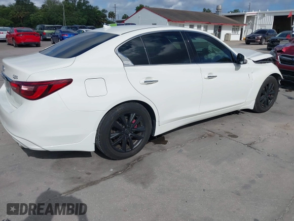 2021 Infiniti Q50 Pure with VIN JN1EV7APXMM702002, listed as a IAAI auction lot 41947553 with 41,654 mi miles and . Bid and sale history available at DreamBid. Image 4.